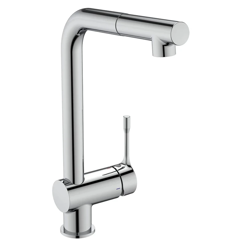 Ideal Standard Ceralook Single Lever l-Shape spout Kitchen tap with Pull Out spout, BD573AA, Chrome