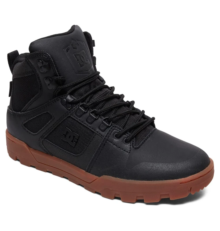 DC Shoes Pure Hi - Water Resistant High Top Leather Boots for Men