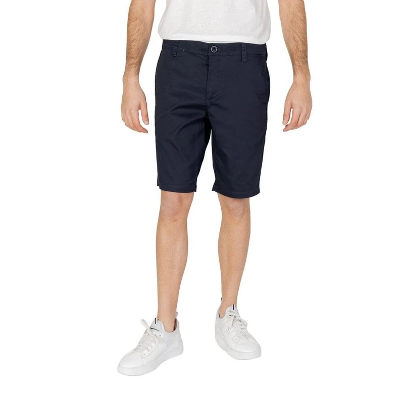 Solid Stretch Twill Short Casual Shorts, Deep Navy