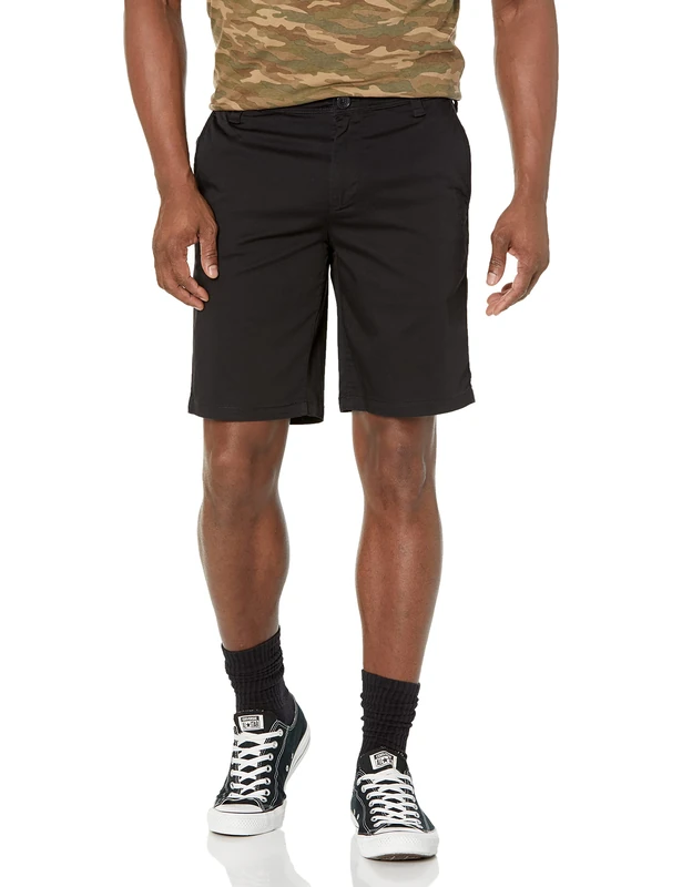 Armani Exchange Men's Solid Stretch Twill Shorts Bermuda, Black, M