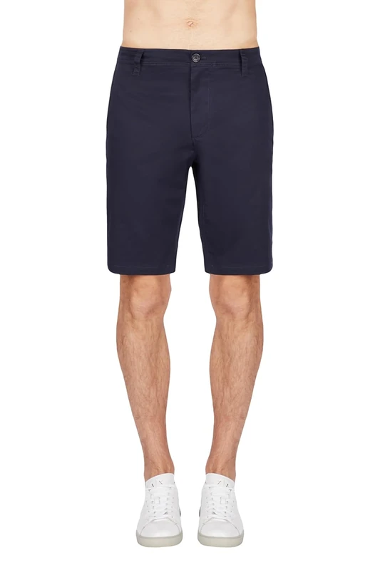 Armani Exchange Men's Solid Stretch Twill Casual Shorts, Deep Navy Blue, S