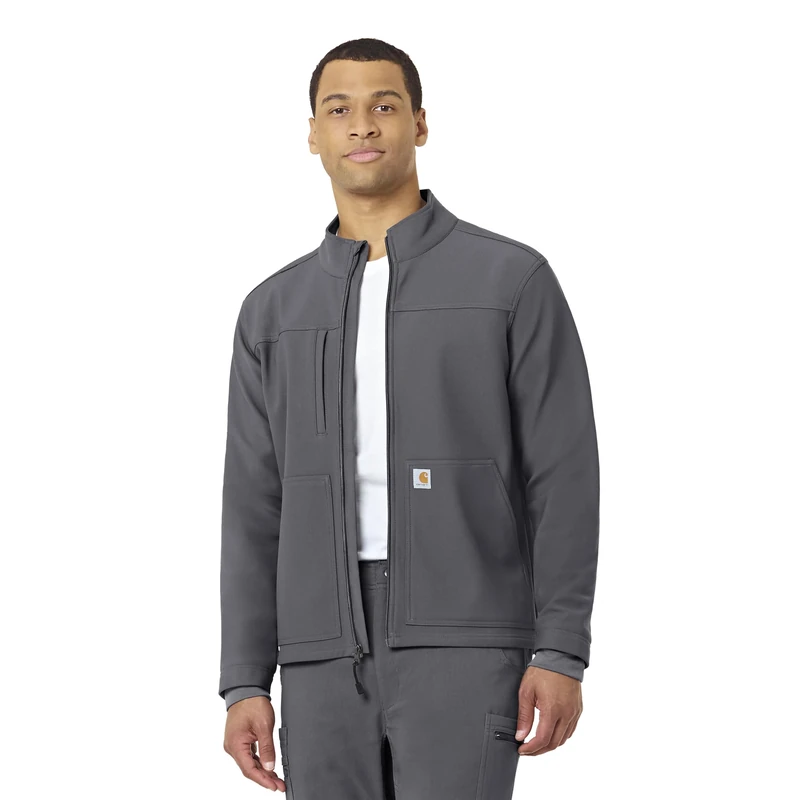 Carhartt Men's Rugged Flex Modern Fit Fluid Resistant Bonded Fleece Jacket, Pewter, L