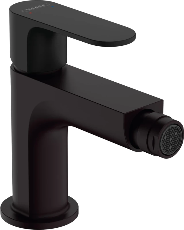 Hansgrohe Rebris S Single Lever Bidet Mixer with Metal Pop-Up Waste Set, Matt Black, 72212670