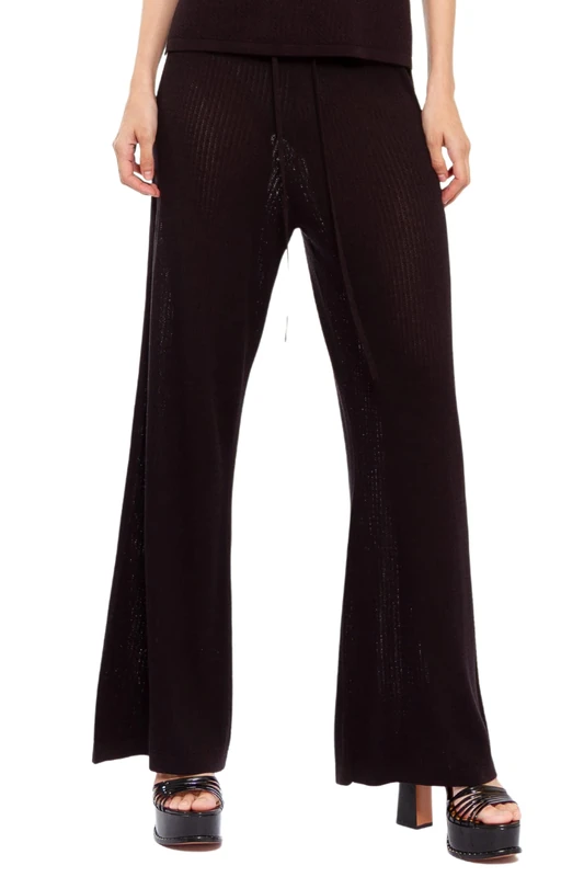 CHAOUICHE Women's Knit Pants, Black, L