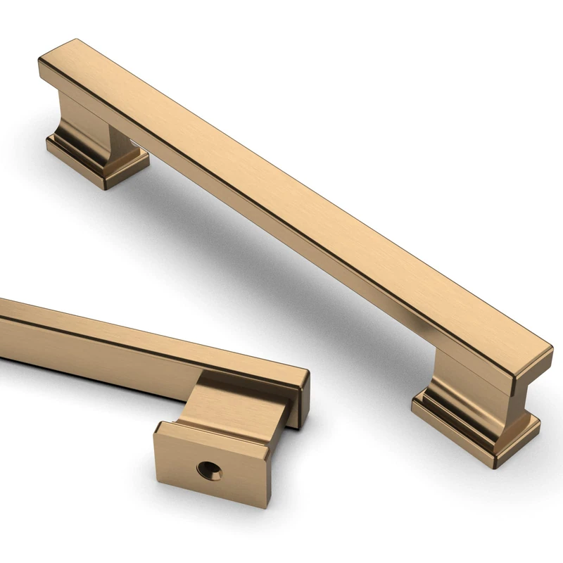 Asidrama 25 Pieces 5 inch Hole Centers Champagne Bronze Kitchen Cabinet Handles, Brushed Brass Cabinet Handles Kitchen Cabinet Hardware for Cabinet, Gold Drawer Handles, Dresser Handles