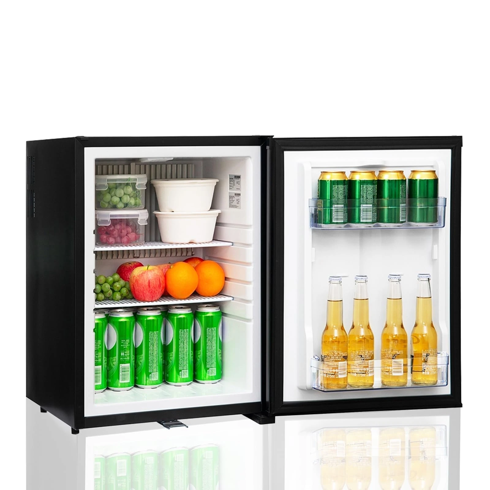 Smad 53L 12v Fridge for Campervan, 12v 240v Lockable Camping, Silent 2 Way Fridge for Motorhome, Caravan, Camper, Van, RV, Easy to Adjust 0-10℃, Reversible Door