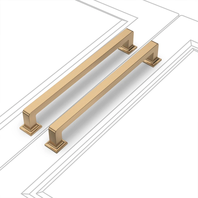 KNOKLOCK 10 Pack 7 Inch(177mm) Kitchen Cabinet Handles Champagne Bronze Cabinet Pulls Gold Kitchen Cabinet Hardware Drawer Pulls for Dresser Cupboard Wardrobe
