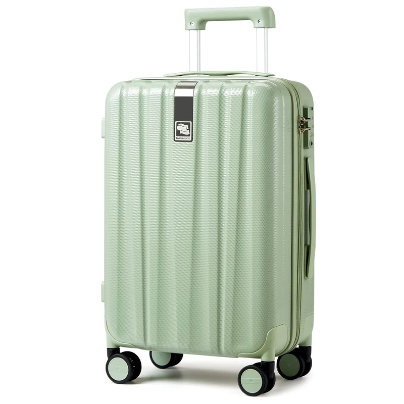 Hanke Suitcase Medium Size Luggage Medium Suitcase 4 Wheels & TSA Lock Lightweight Hard Shell Suitcase Spinner Rolling, 24 Inch Checked Hand Luggage Cases for Holiday(Green Bamboo)