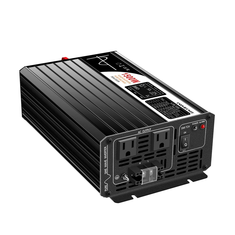 Xijia 1500W (Peak Power 3000W) Pure Sine Wave Inverter DC 72V to AC 120V 60HZ Solar Converter for Home Use car (DC72V (Range 60V-90V) 1500W) - Image 1