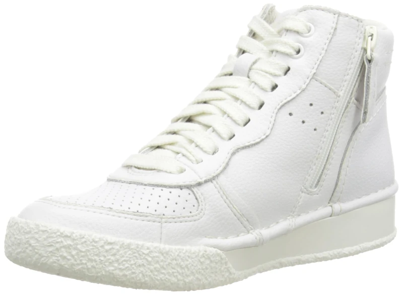 Clarks Women's Craft Cup Mid Trainers, Newness, 8 UK White Leather