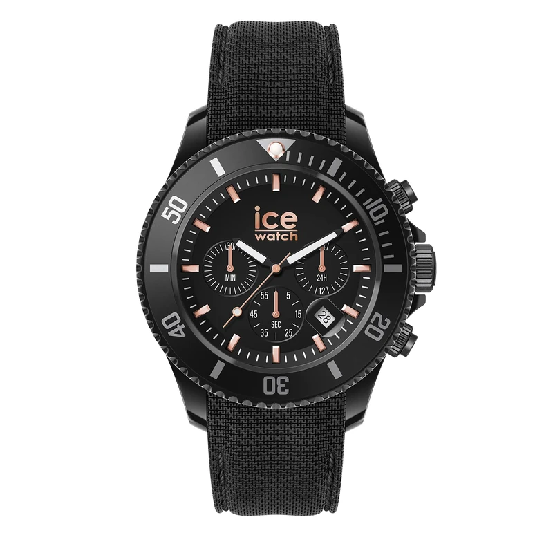 ICE-WATCH - ICE chrono Black rose-gold - Men's wristwatch with silicon strap - Chrono - 020620 (Large)
