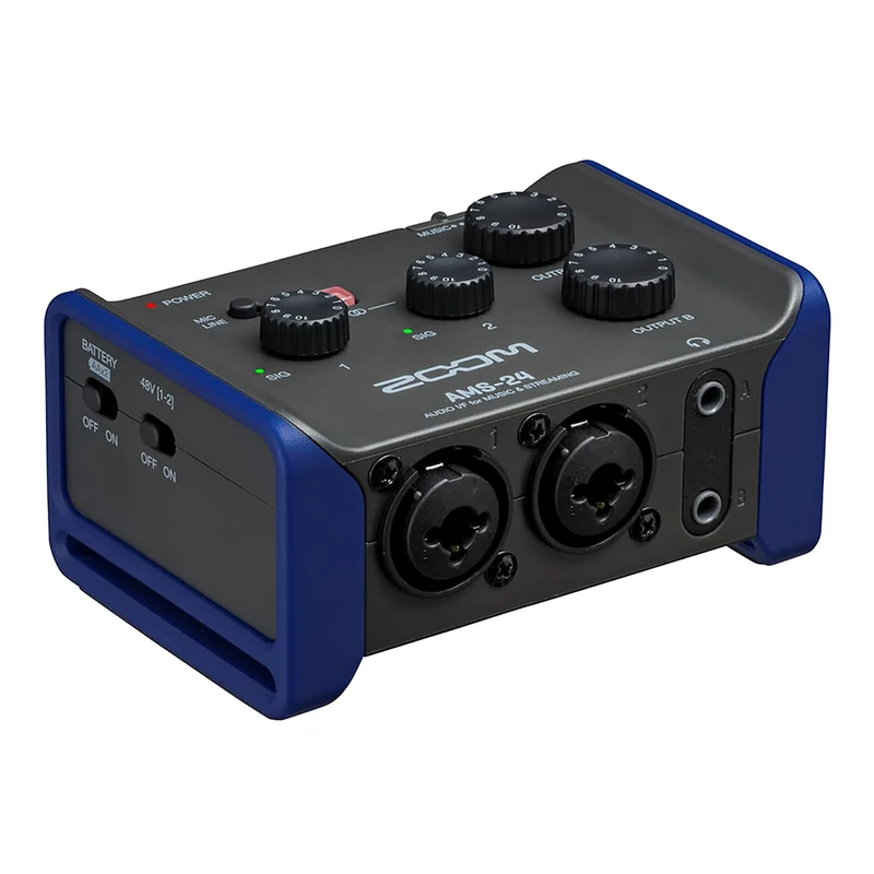 ZOOM AMS-24 USB-C Audio Interface for Music Production & Live Streaming – 2-IN/4-OUT, Compact, Mobile & Versatile, Ideal for one or more Musicians