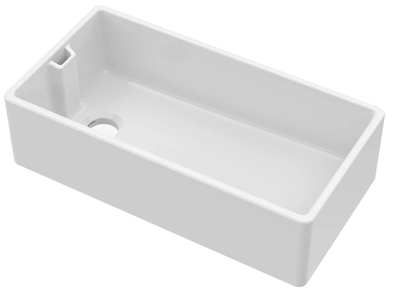 nuie BE10036 Fireclay Belfast Kitchen Sink - 895mm x 460mm White
