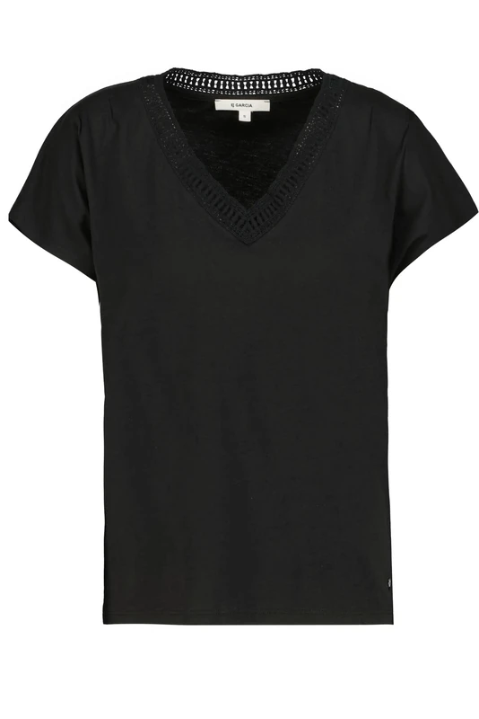 Garcia Women's Short Sleeve T-Shirt, Black, XL, Black, XL - Image 1