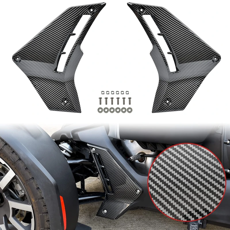SAUTVS Carbon Fiber Pattern Lower Fairing Panels for Can Am Ryker, Carbon Fiber Pattern Lower Panels Fairing Pads Protector Trim Cover for Can Am Ryker 600 900 Sport Rally Models Accessories (2PCS)