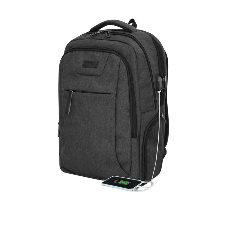 SUBBLIM Business Air Padding, Laptop Backpack, 16 Inch, with USB Charging Port, Trolley Tape, Bottle Pocket, Anti-Theft Pocket, Black