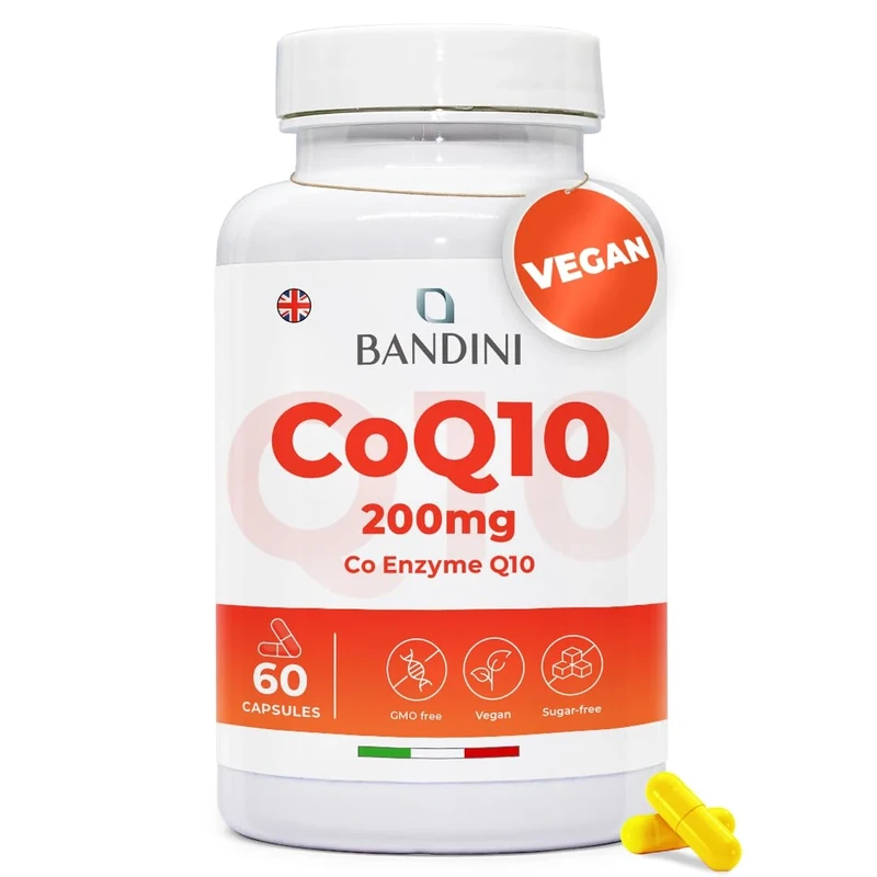 Bandini CoQ10 200mg - 60 Vegan Capsules, High Absorption Antioxidant