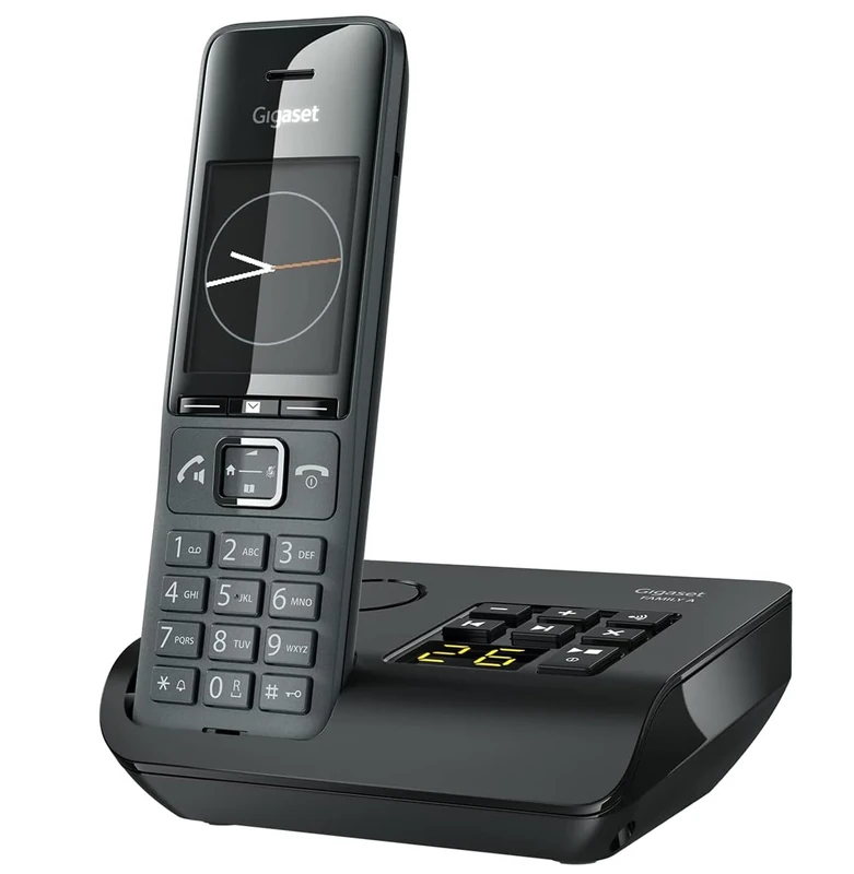 Gigaset Family A - Cordless DECT Telephone with an Answering Machine - Timeless and Elegant Design - Excellent Audio Quality, Black [UK Version]