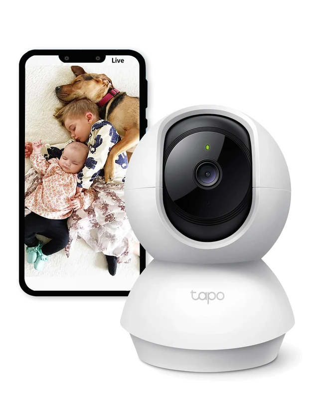 Tapo C210 Pan/Tilt Smart Security Camera, Indoor CCTV, 360° Rotational Views, Works with Alexa&Google Home, No Hub Required, 3MP(2304 × 1296) High Definition, Night Vision, SD Storage(Renewed)