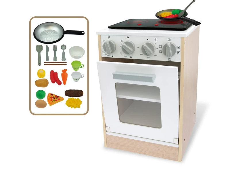 Teorema 40640 Children's Toy Oven and Hob with Battery Plate and Accessories Height 40 cm with Lights and Sound Effects