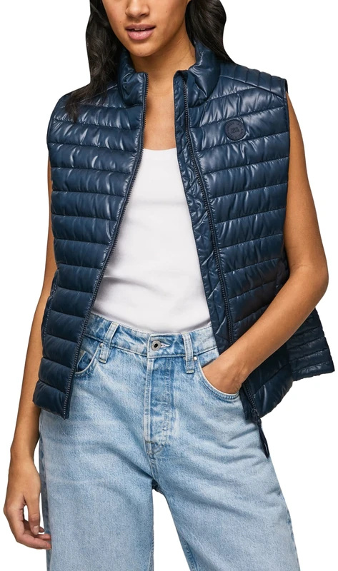 Pepe Jeans Women's Ronna Jacket, Blue (Dulwich), L