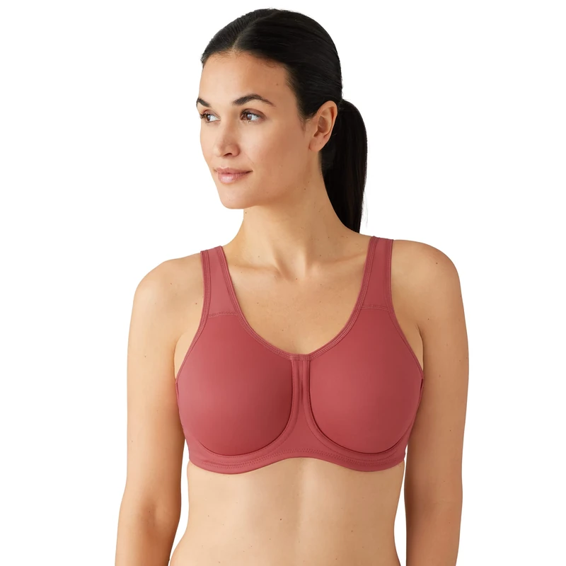 Wacoal Women's Full Support Underwire Sport Bra, Garnet Rose, 36E