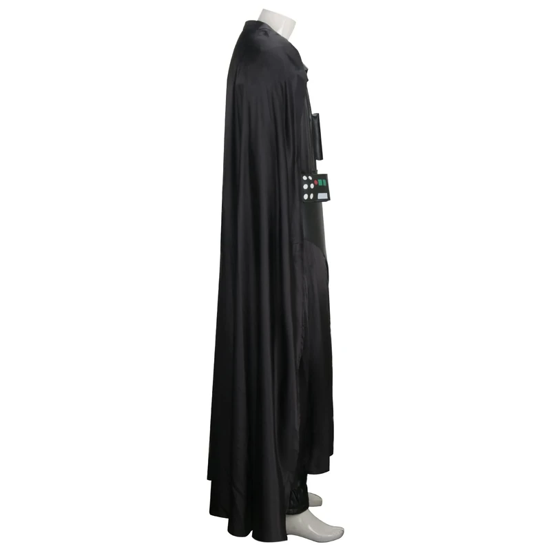 LIKUNGOU Mens Vader Costume Black Warrior Full Set Cape Deluxe Halloween Cosplay Outfit Fancy Dress Accessories (L)