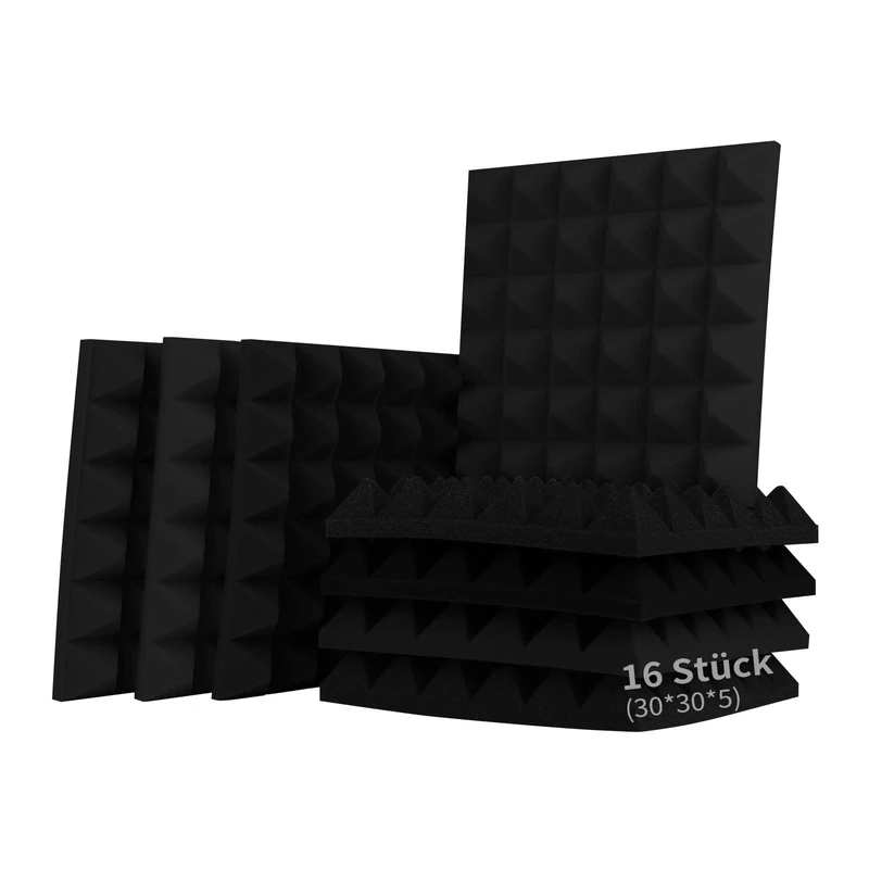 suzao 16 Pack Pyramid Acoustic Foam Panels 2x12x12 Inch
