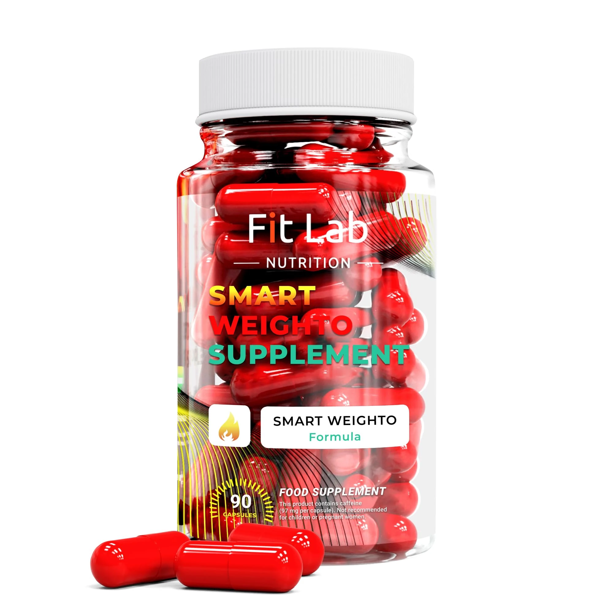 Fit Lab - Smart Weighto Management, Food Supplement - 90 Capsules - Vegan, Halal and Vegetarian Supplements for Women and Men - 45 Days Supply - Gym Essentials