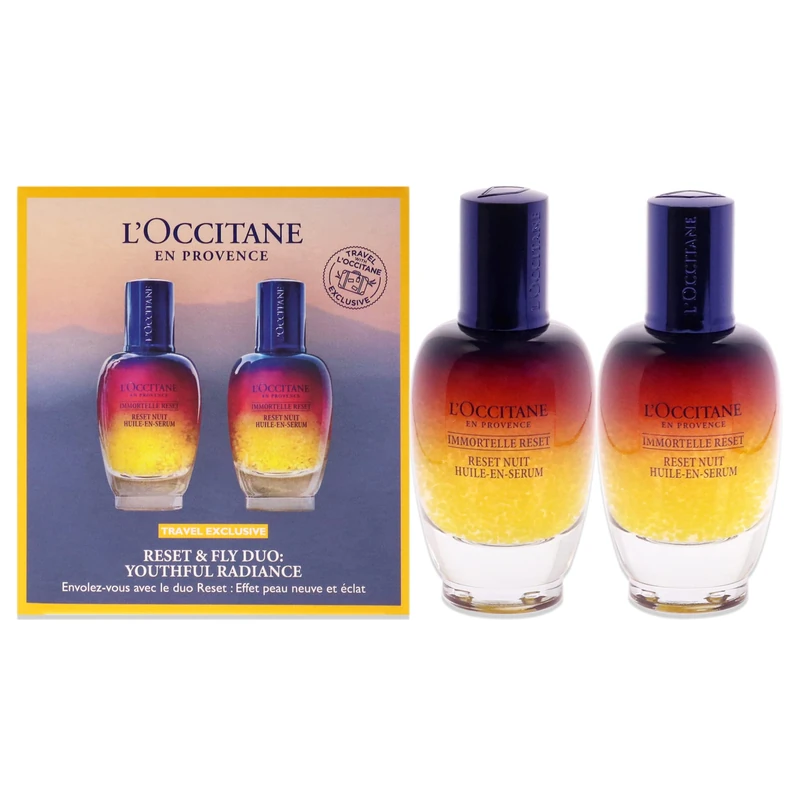 LOccitane Reset and Fly Duo - Youthful Radiance For Unisex 2 x 2.5 oz Serum