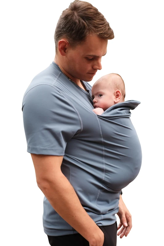 Lalabu Dad Shirt | Baby Carrier | Baby Wrap | Babywearing | for Dads (X-Large, Brook)
