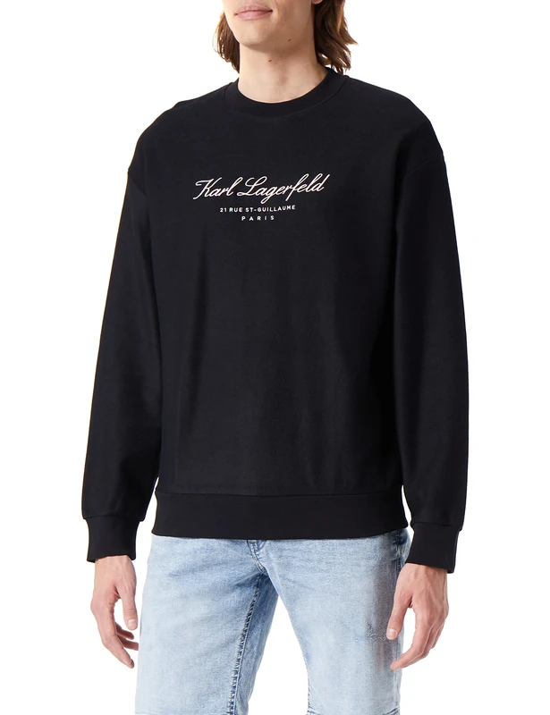 KARL LAGERFELD Men's Hotel Karl Sweatshirt Black L