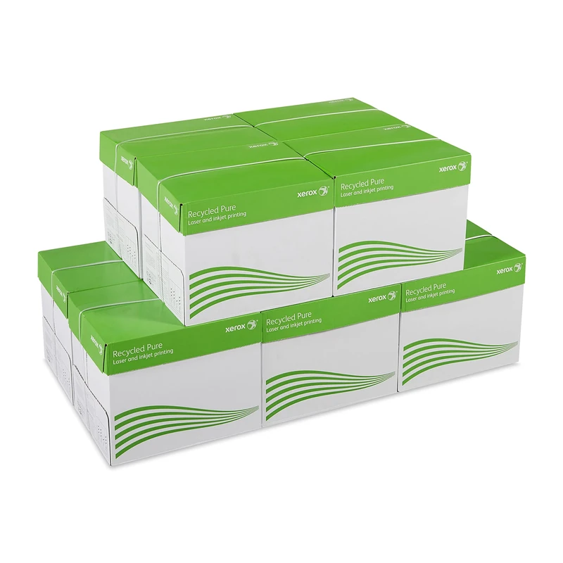 Xerox Recycled Pure - White Recycled Paper - 80gsm A4 - 10 Boxes - 50 Reams of 500 Sheets - 25,000 Sheets