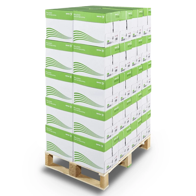 Xerox Recycled+ White Recycled Paper ISO 80 GSM A4 Pack of 40 Cards 200 Reams of 500 Sheets 100,000 Sheets