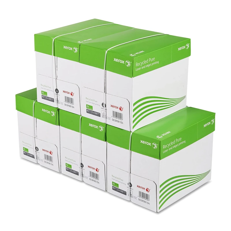 Xerox Recycled Pure - White Recycled Paper - 80gsm A4 - 5 Boxes - 25 Reams of 500 Sheets - 12,500 Sheets