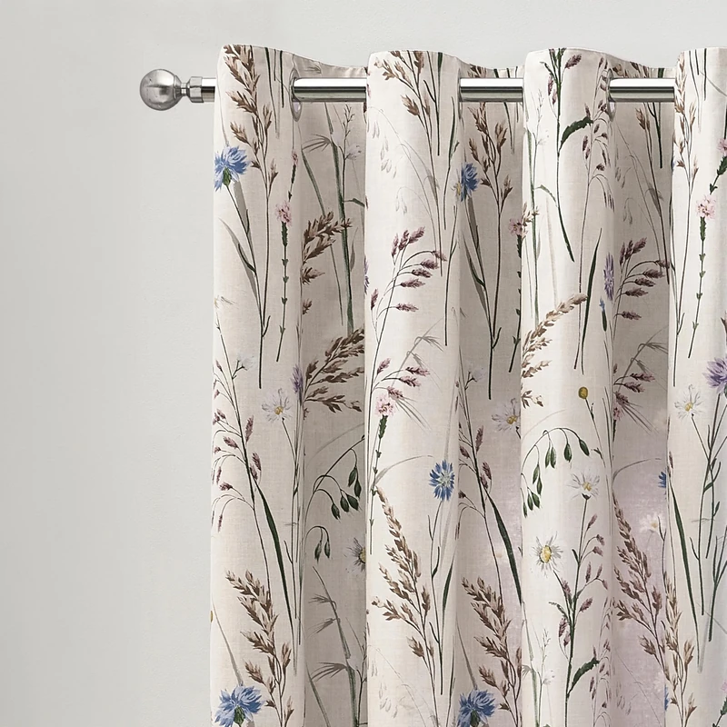 Catherine Lansfield Grasmere Floral Fully Reversible 66x90 Inch Eyelet Curtains Two Panels Blue