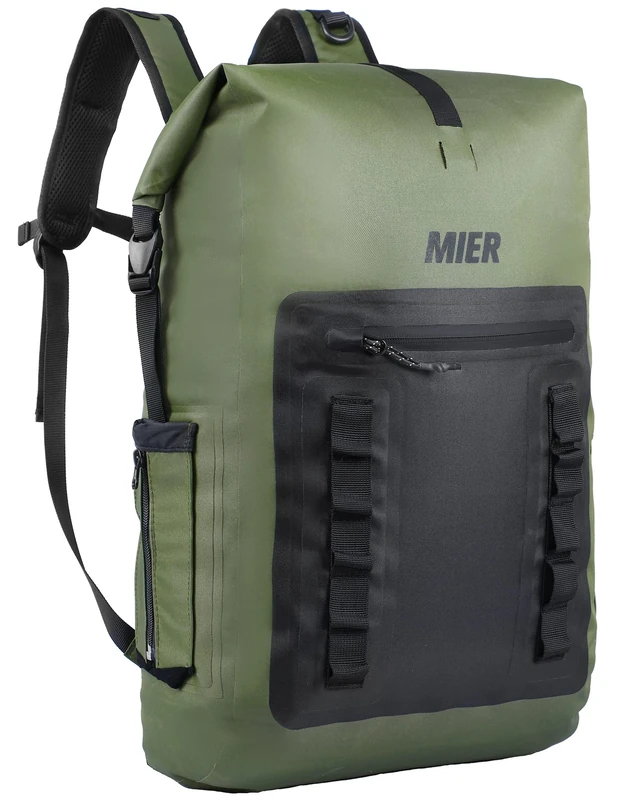MIER Dry Bag Waterproof Backpack 30L Dry Sack Heavy Duty Roll-Top Closure for Kayaking, Beach, Boating, Swimming, Surfing, Army Green/Black, 30L US, Outdoors - Image 1