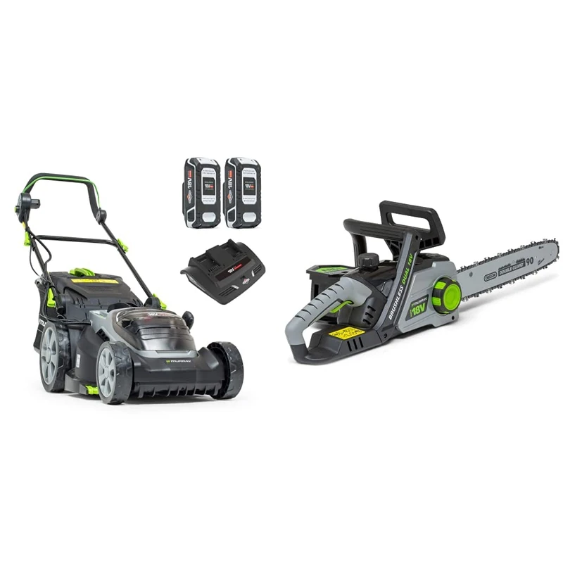Murray 2x18V (36V) Lithium-Ion 37cm Cordless Lawn Mower IQ18WM37 + Murray IQ18DCS Dual 18V (36V) Lithium-Ion 35cm Cordless Chainsaw