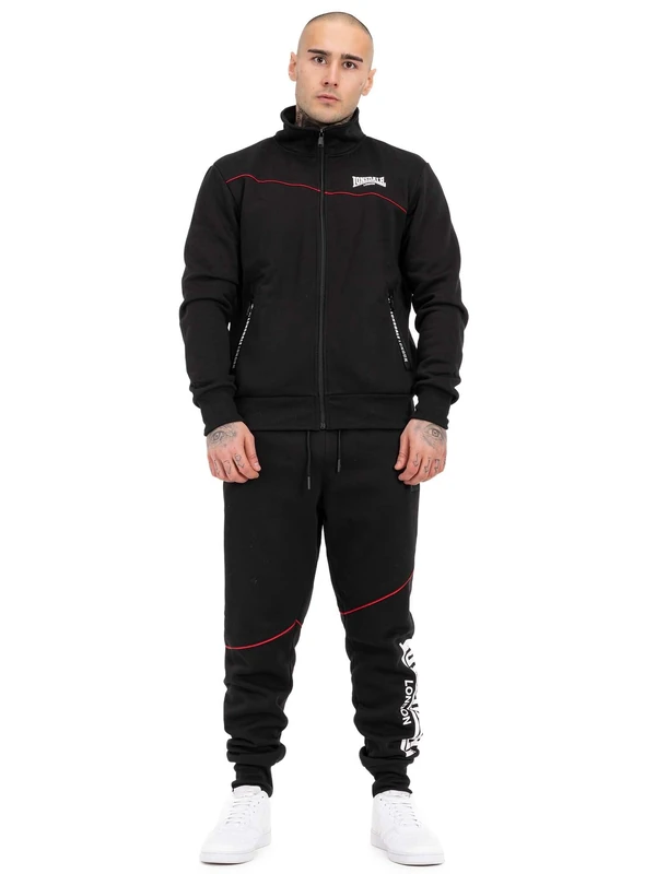 Lonsdale Geddington Men's Tracksuit, Colour: Black, Size: 3XL