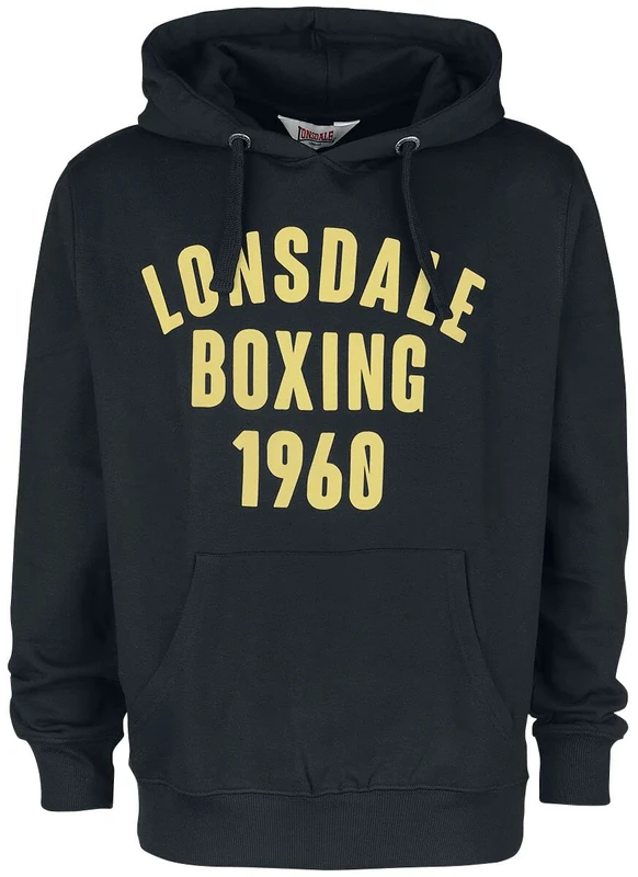 Lonsdale Men's Buckhaven sweatshirt, Black/Yellow, M