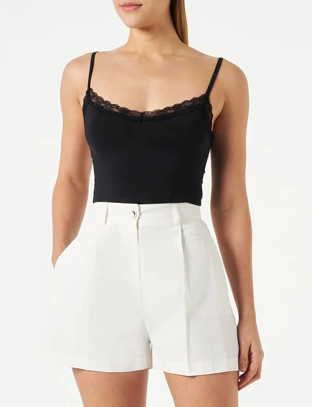 Pinko Women's SORRIDENTE Short LINO Stretch Pants, Z15_Bianco NEMBO, 40