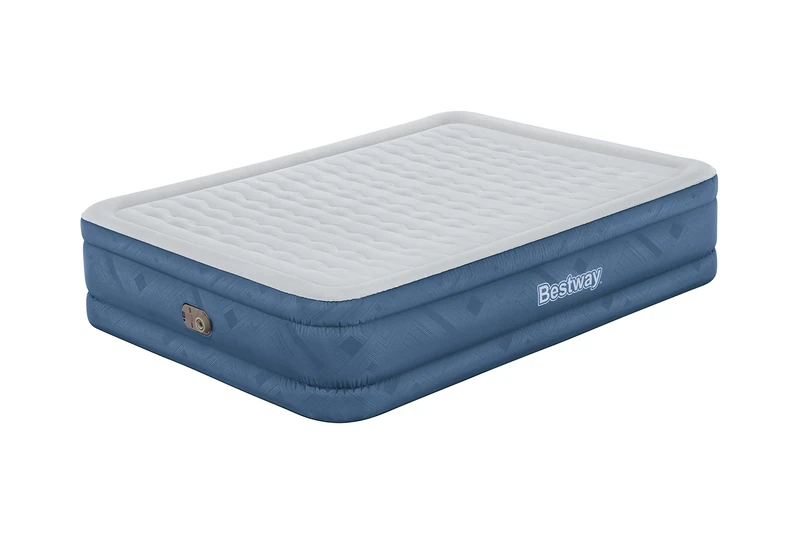 Bestway Air Bed - Luxury Fortech Queen AirBed Complete with Built in AC Pump and Storage Bag - Snugable Top Air Mattress