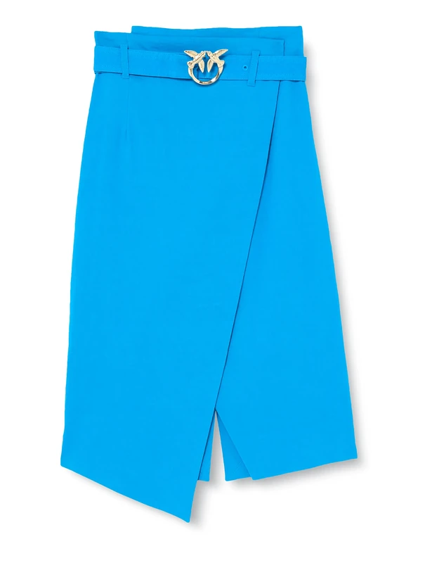 Pinko Women's IVRA Gonna LINO Stretch CON FI Skirt, F71_BLU DIRETTORIO, 36