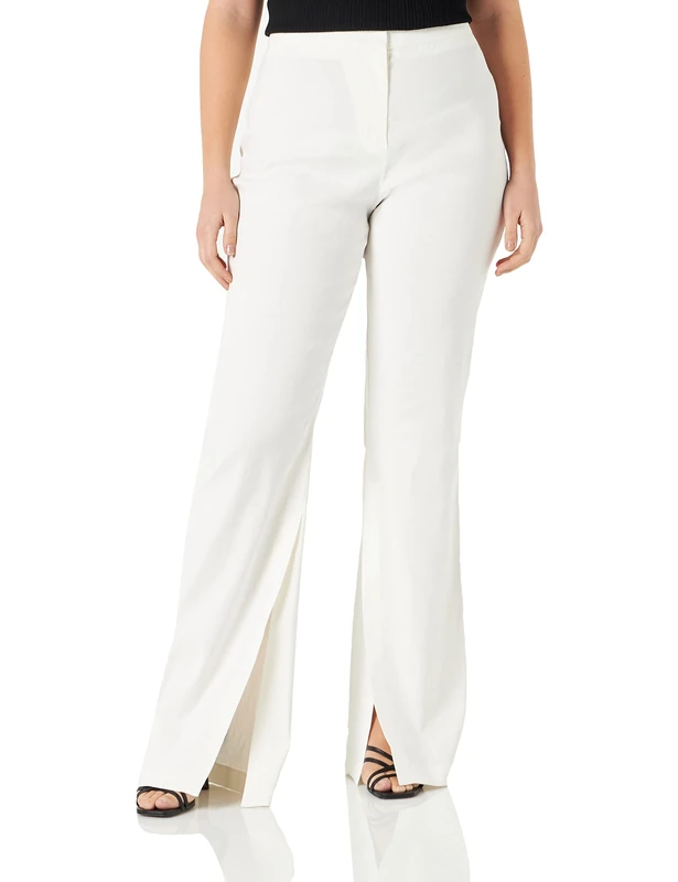 Pinko Women's PENSIEROSO LINO Stre Pants - Z15_Bianco NEMBO
