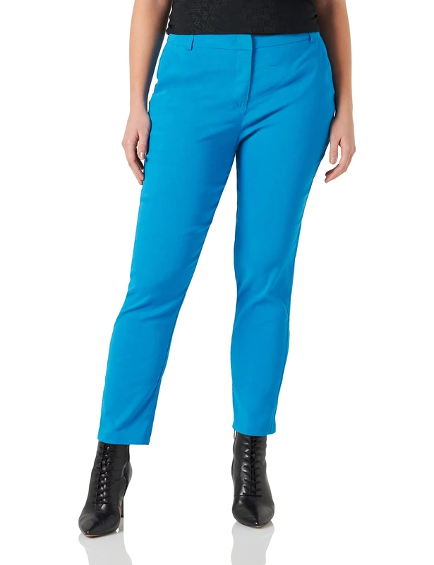 Pinko Women's Bello Pantalone LINO Stretch Pants, F71_BLU DIRETTORIO, 44