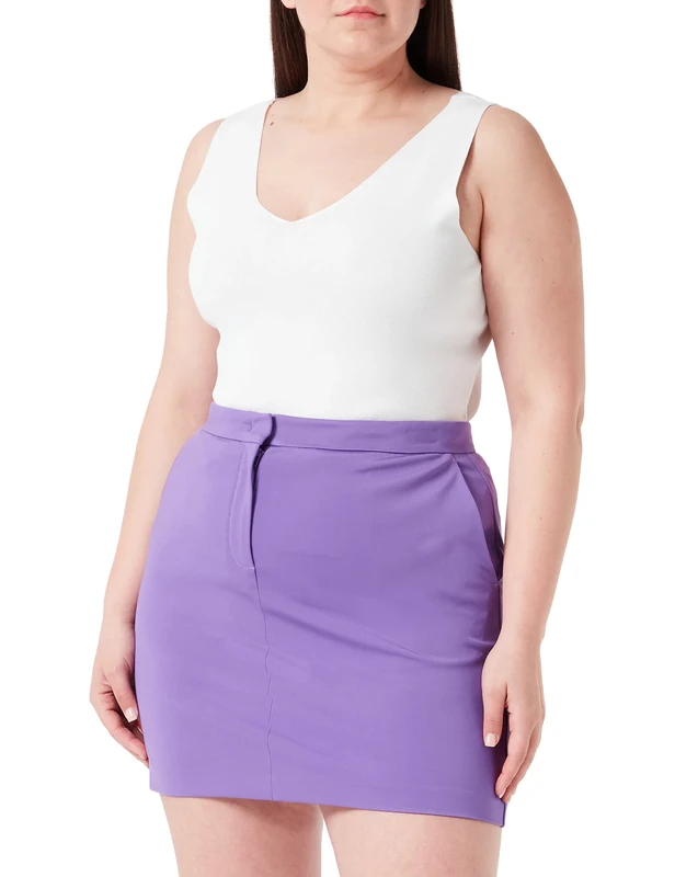 Pinko Women's GRATIFICANTE Gonna Punto Stoff Skirt, YB1_Lilla Lavanda, 50