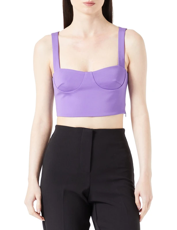 Pinko Women's TASSATIVO TOP Punto STOFFA SCU Tank, YB1_Lilla Lavanda, 48