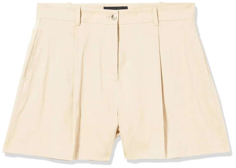 Pinko Women's SORRIDENTE Short LINO Stretch Pants, C28_Beige MANDORLA Glass, 44