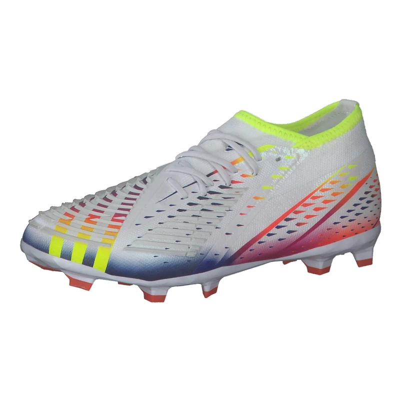 adidas Unisex Kids Predator Edge.1 Fg J Sneaker, Ftwr White Solar Yellow Power Blue, 13 UK Child