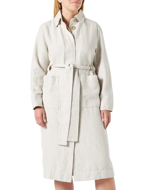 MUSTANG Women's Style Heather Trench Coat, Whisper White Melange 2078, XL
